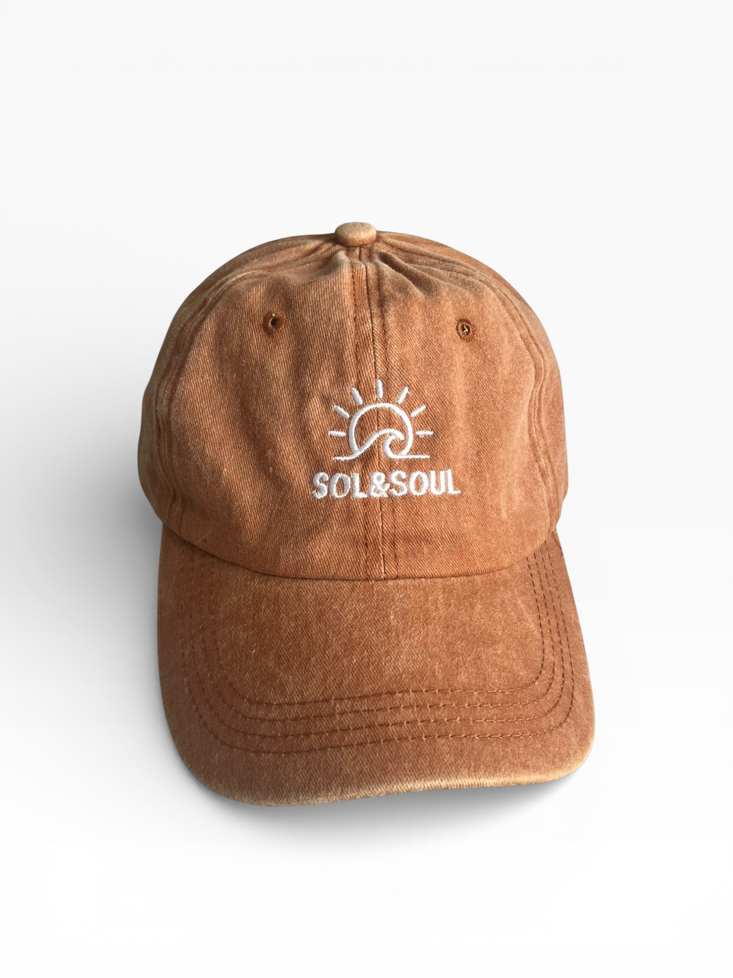 Burnt Orange cap with 'SOL & SOUL' logo on a white background